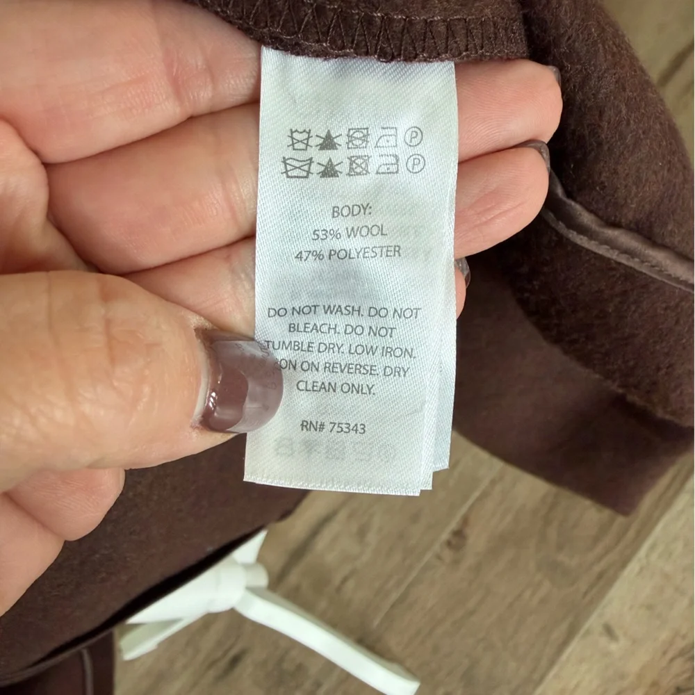 House of Harlow 1960 Chocolate Brown Wool Coat - Picture 4 of 8